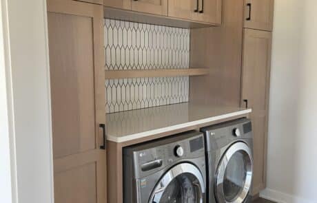 Custom wood cabinets and countertops for laundry rooms