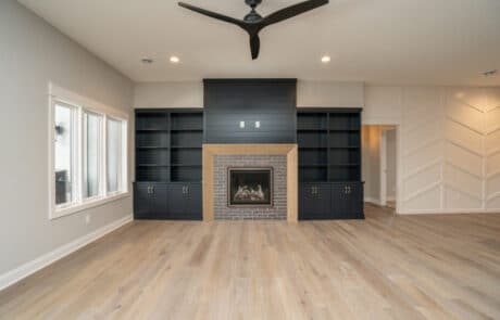 Custom stone fireplaces and living room cabinets near me