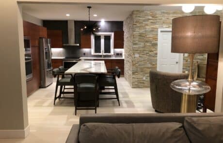 Long granite countertop for kitchen island