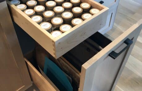 Custom wooden spice drawer