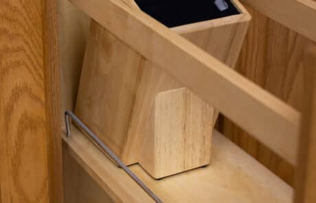 Custom pull out knife drawer for kitchen space