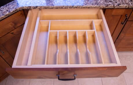 Custom wood silverware drawer