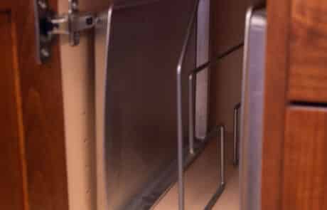 Custom kitchen cabinet tray divider